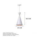 Ver imagem 2 de Kit 2 Lustre Pendente Interno Mesa Jantar Balcão Canadá Cor: Branco