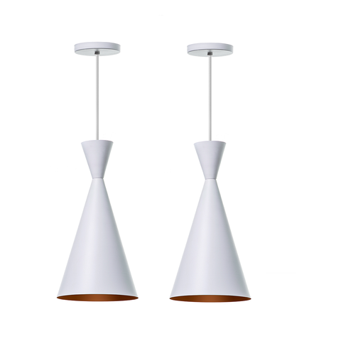 Kit 2 Lustre Pendente Interno Mesa Jantar Balcão Canadá Cor: Branco