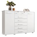 Ver imagem 5 de Guarda Roupa Solteiro Doble 04 Portas e Cômoda Fontana Branco - Móveis Albatroz