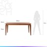 Mesa de Jantar Retangular para 6 Lugares New Lauren 182 Cm - Natural C/ Canella - 4