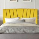 Ver imagem 2 de Cabeceira Bélgica Cama Box Casal 140 Cm Suede Amarelo