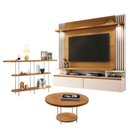 Ver imagem 1 de Home Suspenso Cosmo Cinamomo Off White e Aparador Infinity e Mesa de Centro Sky Cinamomo- Hb Móveis