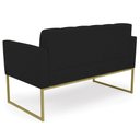 Ver imagem 7 de Sofá Namoradeira Base Industrial Dourado Ana Linho Preto - Ibiza