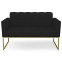 Ver imagem 6 de Sofá Namoradeira Base Industrial Dourado Ana Linho Preto - Ibiza