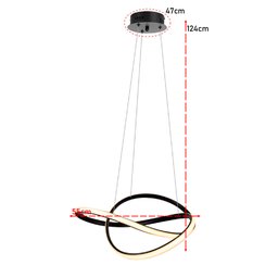 Lustre Luminária 3000k Orgon Moderno Pendente Arco Led Perfil Infinito Luxo Sala de Jantar Iluminaçã - 2