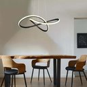 Ver imagem 7 de Lustre Luminária 3000k Orgon Moderno Pendente Arco Led Perfil Infinito Luxo Sala de Jantar Iluminaçã