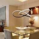 Ver imagem 5 de Lustre Luminária 3000k Orgon Moderno Pendente Arco Led Perfil Infinito Luxo Sala de Jantar Iluminaçã