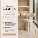 Ver imagem 5 de Banqueta Cozinha Gourmet Alta 98cm com Encosto Industrial Aço Dourado Off White