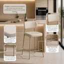 Ver imagem 2 de Banqueta Cozinha Gourmet Alta 98cm com Encosto Industrial Aço Dourado Off White