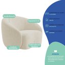 Ver imagem 7 de Kit Divã Recamier Orgânico Marrocos 180cm Lado Direito e 1 Poltronas Amore Bouclé Bege
