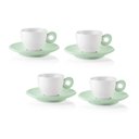Ver imagem 1 de Jogo de 4 Xícaras de Café Expresso de Porcelanacom Pires 50ml - Everyday - Verde Malva- Guzzini