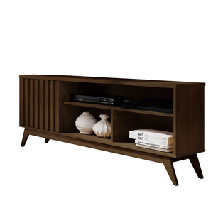 Rack de TV 50" 55" Retro para Apartamento Pequeno Malbec Wood Anto:Ripado/Cedro Amadeirado