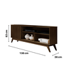 Rack de TV 50" 55" Retro para Apartamento Pequeno Malbec Wood Anto:Ripado/Cedro Amadeirado - 2