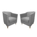 Ver imagem 1 de Kit 02 Poltronas Titânio Suede Cinza