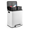 Takywep Lixeira Dupla 8 Gal Branco Aço Inox com Pedal Silencioso - 1