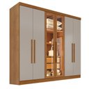 Ver imagem 4 de Guarda-Roupa Casal Reflecta com LED 06 Portas 02 Gavetas França Off White/Cinamomo
