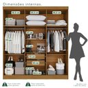 Ver imagem 7 de Guarda-Roupa Casal Reflecta com LED 06 Portas 02 Gavetas França Off White/Cinamomo