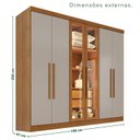 Ver imagem 5 de Guarda-Roupa Casal Reflecta com LED 06 Portas 02 Gavetas França Off White/Cinamomo