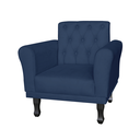 Ver imagem 2 de Jogo 2 Poltronas Decorativas Para Sala de Espera Classic Suede Azul Marinho - LM DECOR