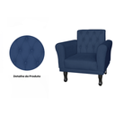Ver imagem 3 de Jogo 2 Poltronas Decorativas Para Sala de Espera Classic Suede Azul Marinho - LM DECOR