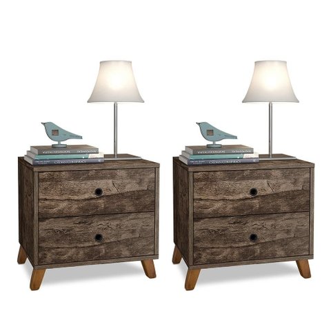 Conjunto 2 Criados de Cabeceiras 2 Gavetas Castani