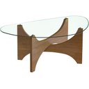 Ver imagem 7 de Mesa de Centro para Sala de Estar 100cm Tampo de Vidro Orgânico Livina A05 Cinamomo - Lyam Decor