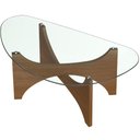 Ver mais imagens de Mesa de Centro para Sala de Estar 100cm Tampo de Vidro Orgânico Livina A05 Cinamomo - Lyam Decor