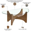 Ver imagem 5 de Mesa de Centro para Sala de Estar 100cm Tampo de Vidro Orgânico Livina A05 Cinamomo - Lyam Decor