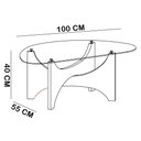 Ver imagem 6 de Mesa de Centro para Sala de Estar 100cm Tampo de Vidro Orgânico Livina A05 Cinamomo - Lyam Decor