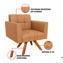 Ver imagem 3 de Poltrona Sala Decorativa Elisa Base Giratória Castanho Ma30 Sintético Pu D03 - D’Rossi