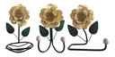 Ver imagem 1 de Kit 3 Peças para Banheiro com Flores em Ferro:bege