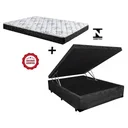 Ver imagem 2 de Cama Box Baú Casal Resistence Suede Preto + Colchão Casal Resistence Espuma D33 Com EPS 30x138x188