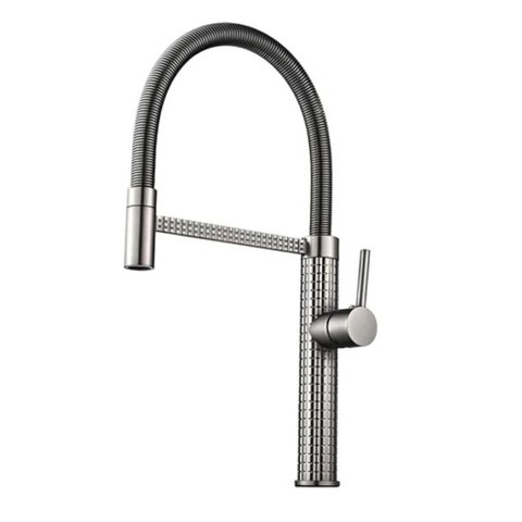 Torneira Cozinha Gourmet Monocomando Premium Cinza Luxo