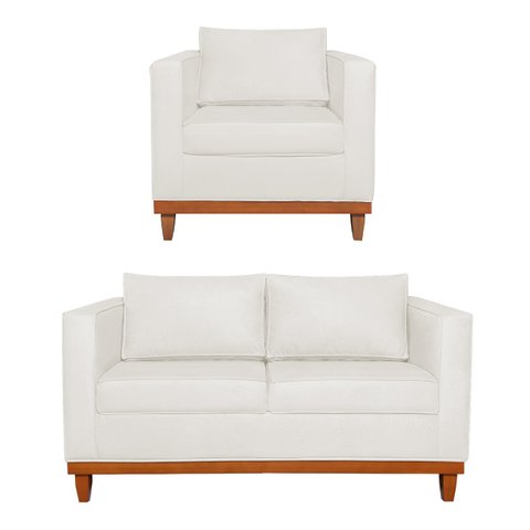 Kit Sofa 3 Lugares e 2 Poltronas Europa 180 Cm Bouclé - Doce Sonho Móveis