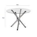 Ver imagem 4 de Mesa de Jantar ou Cozinha Pé Palito para 4 Lugares Cromada com Tampo de Vidro Redondo 90cm Poltronas