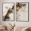 Ver imagem 2 de Quadro Decorativo Duo Abstrato Mármore Moderno