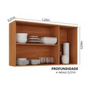 Ver imagem 3 de Armário de Cozinha 3 Portas 120cm com Portas em MDF Frisadas Itafriz Itatiaia Marrom/Cinamomo