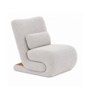 Ver imagem 1 de Poltrona Fluxo Bouclé Cinza | Courino Caramelo - Sallar Home