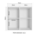 Ver imagem 3 de Armário Aéreo 70 cm 2 Portas Branco Reims Madesa