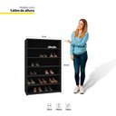 Ver imagem 4 de Kit 03 Armários Multiuso Sapateira Laís 5 Prateleiras Preto
