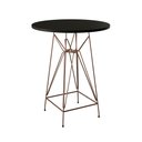 Ver imagem 4 de Jogo Mesa Bistrô Eames Preta 60Cm 3 Banquetas Branca Base Ferro Cobre - Cor: Preto