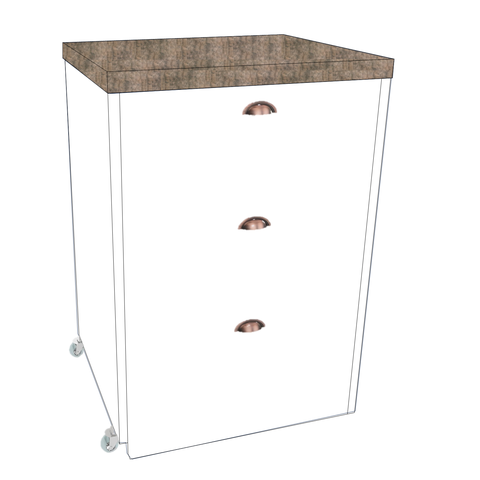 Mesa Multiuso Projeto Camarim Madeirado com Assento Estofado Cool/ Branco