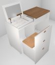 Ver mais imagens de Mesa Multiuso Projeto Camarim Madeirado com Assento Estofado Cool/ Branco