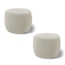 Ver imagem 1 de Kit 02 Puffs Decorativos Living Aisha Orgânico Redondo Bouclê Bege - Desk Design