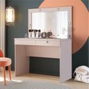 Ver imagem 1 de Penteadeira Camarim Gaveta com Chave e Iluminação Led Capricho Off White - Jcm