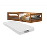 Cama Solteiro de Madeira Natural com Proteção Lateral  Ideal para Quarto Infantil com Colchão 188x88 - 1