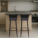 Ver imagem 6 de Kit 2 Banquetas para Bancada Banco Alto Junco Preto Balcão Cozinha Gourmet Bar Área de Lazer Piscina