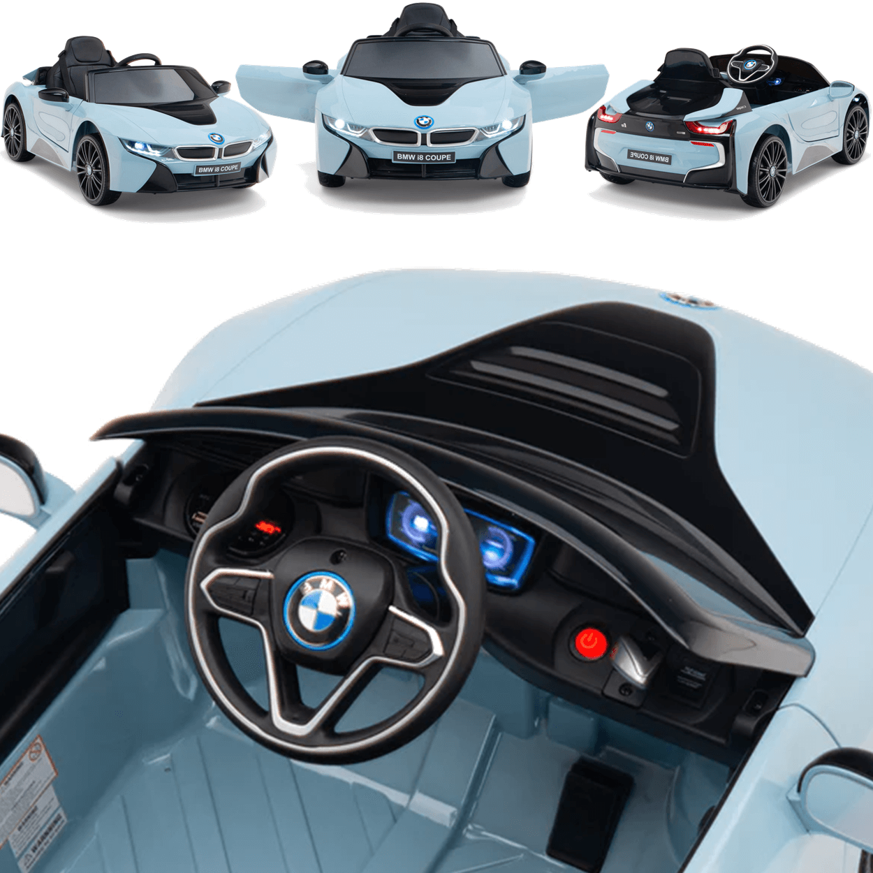 Carro Eletrico Zippy Toys BMW i8 Coupe 12V com Controle Azul - 3