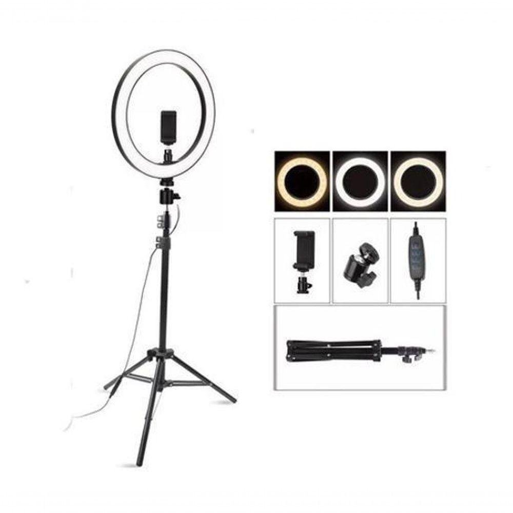 Luz Ring Light 10 Pol Led 3500/5500k Tripé Suporte Celular - 6