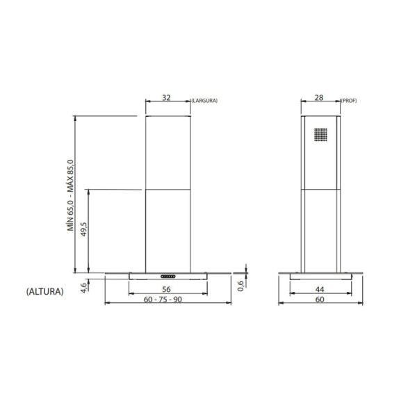 Coifa de Ilha Nardelli Vidro Reto Inox 90cm 220V CIVR90 50011400 - 4